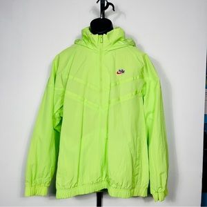 Nike| Men's Heritage 1/2 Zip Hooded WindRunner Jacket | Lime Green | XL | NWT